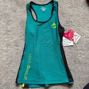 Teal and Black Women's Tank Top